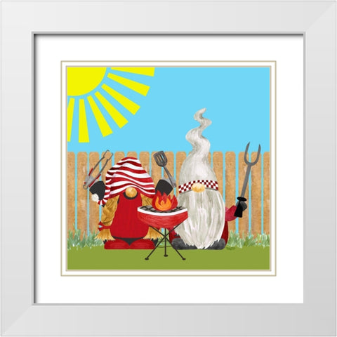 Gnome Grill Masters II White Modern Wood Framed Art Print with Double Matting by Reed, Tara