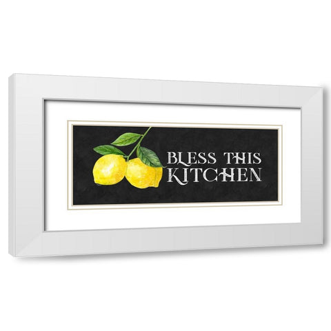 Live with Zest sentiment panel I-Bless this Kitchen White Modern Wood Framed Art Print with Double Matting by Reed, Tara