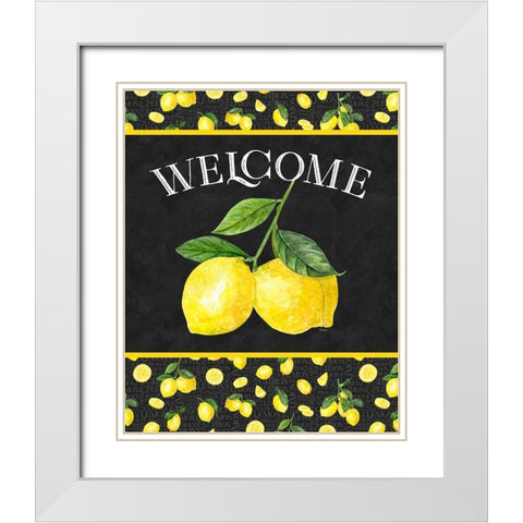 Live with Zest sentiment portrait II-Welcome White Modern Wood Framed Art Print with Double Matting by Reed, Tara