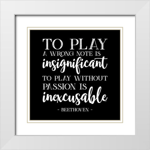 Moved by Music black I-Beethoven White Modern Wood Framed Art Print with Double Matting by Reed, Tara