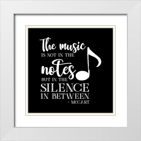 Moved by Music black II-Mozart White Modern Wood Framed Art Print with Double Matting by Reed, Tara