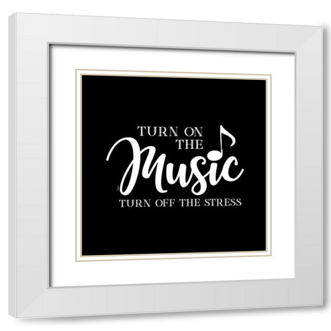 Moved by Music black VII-Stress Off White Modern Wood Framed Art Print with Double Matting by Reed, Tara