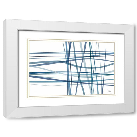 Connected White Modern Wood Framed Art Print with Double Matting by PELA