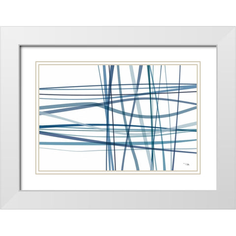Connected White Modern Wood Framed Art Print with Double Matting by PELA