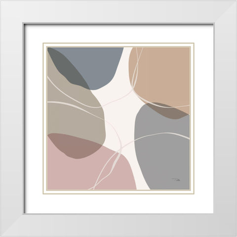 Down  to Earth dusty V White Modern Wood Framed Art Print with Double Matting by PELA