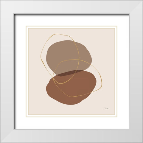 Down  to Earth earthy II White Modern Wood Framed Art Print with Double Matting by PELA