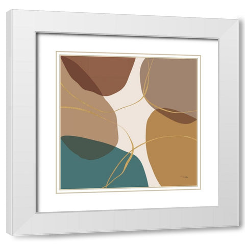 Down  to Earth earthy V White Modern Wood Framed Art Print with Double Matting by PELA