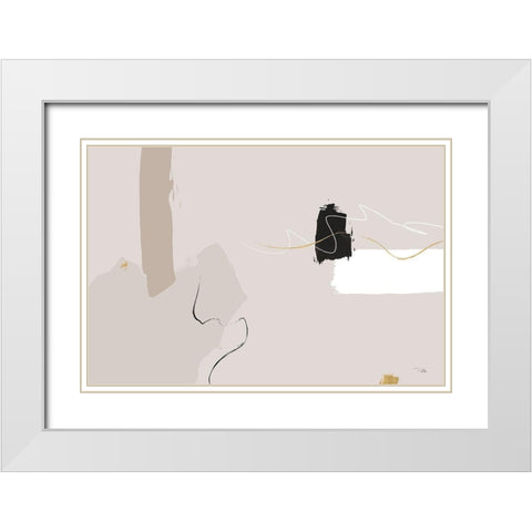 Let  it Flow I White Modern Wood Framed Art Print with Double Matting by PELA