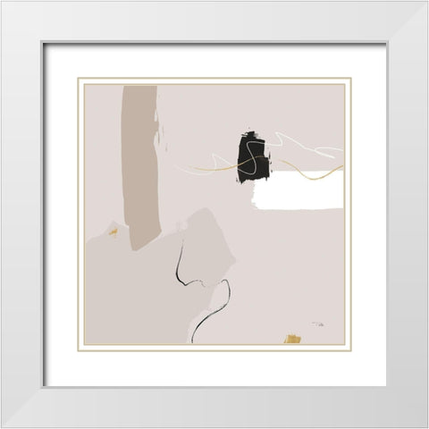 Let  it Flow II White Modern Wood Framed Art Print with Double Matting by PELA