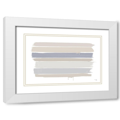 Light  Strokes White Modern Wood Framed Art Print with Double Matting by PELA