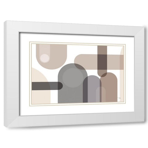 Metro  67 neutral White Modern Wood Framed Art Print with Double Matting by PELA