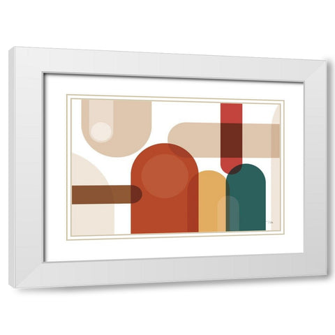 Metro  67 spice White Modern Wood Framed Art Print with Double Matting by PELA