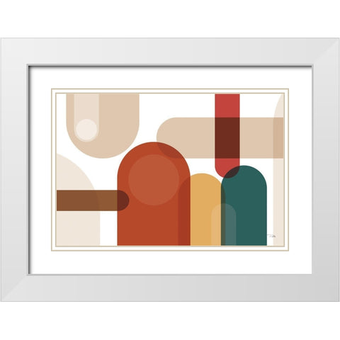 Metro  67 spice White Modern Wood Framed Art Print with Double Matting by PELA