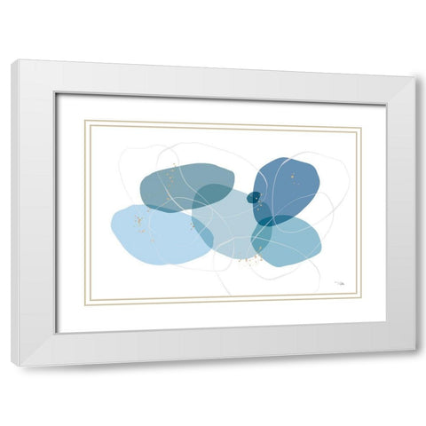 Organic  Circles I White Modern Wood Framed Art Print with Double Matting by PELA