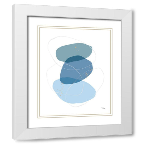 Organic  Circles II White Modern Wood Framed Art Print with Double Matting by PELA