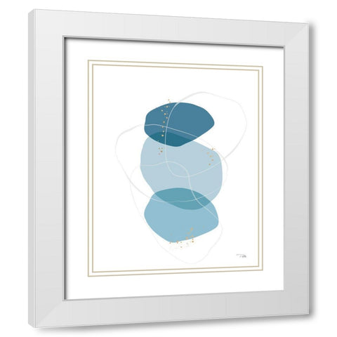Organic  Circles III White Modern Wood Framed Art Print with Double Matting by PELA