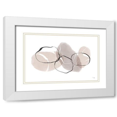 Organic  Feel I White Modern Wood Framed Art Print with Double Matting by PELA