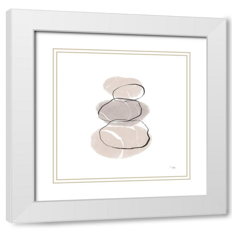 Organic  Feel II White Modern Wood Framed Art Print with Double Matting by PELA