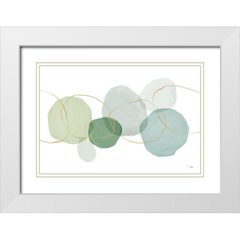 Pastel  Circles I White Modern Wood Framed Art Print with Double Matting by PELA