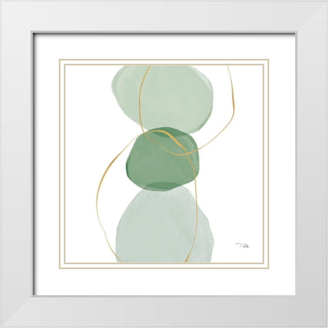 Pastel  Circles III White Modern Wood Framed Art Print with Double Matting by PELA