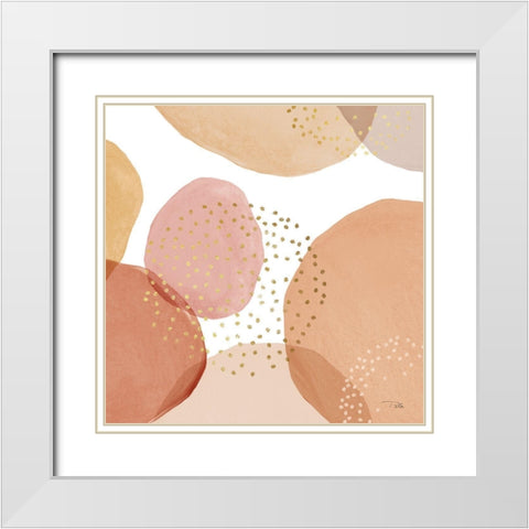 Pebbles  III White Modern Wood Framed Art Print with Double Matting by PELA