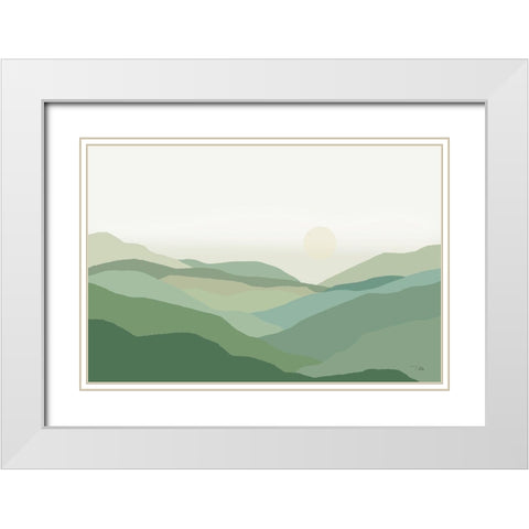 Mountain  High White Modern Wood Framed Art Print with Double Matting by PELA