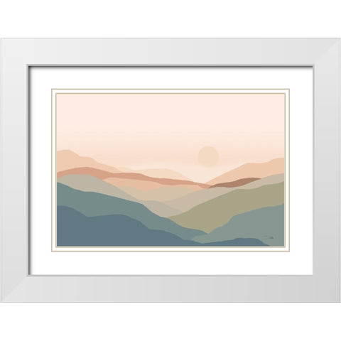 Mountain  High spice White Modern Wood Framed Art Print with Double Matting by PELA