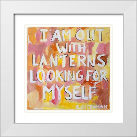 Out  with Lanterns White Modern Wood Framed Art Print with Double Matting by Marie, Susanne