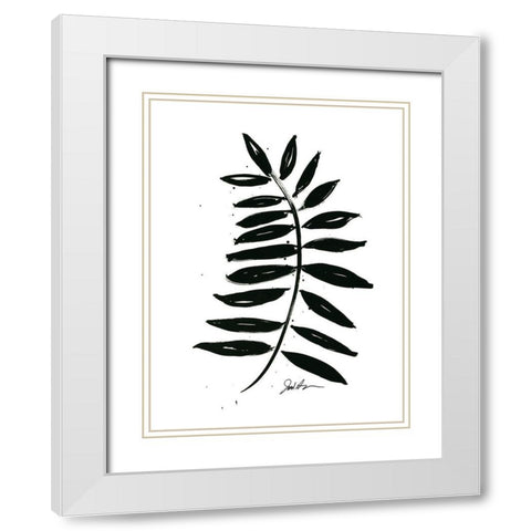Inked Leaves II White Modern Wood Framed Art Print with Double Matting by Augustine, Jodi