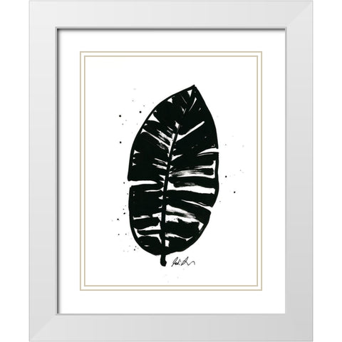 Inked Leaves III White Modern Wood Framed Art Print with Double Matting by Augustine, Jodi