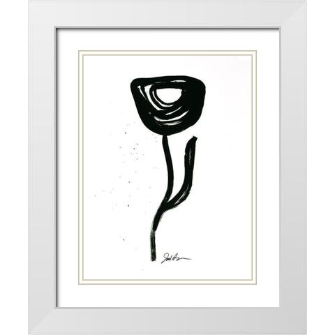 Inked Florals I White Modern Wood Framed Art Print with Double Matting by Augustine, Jodi