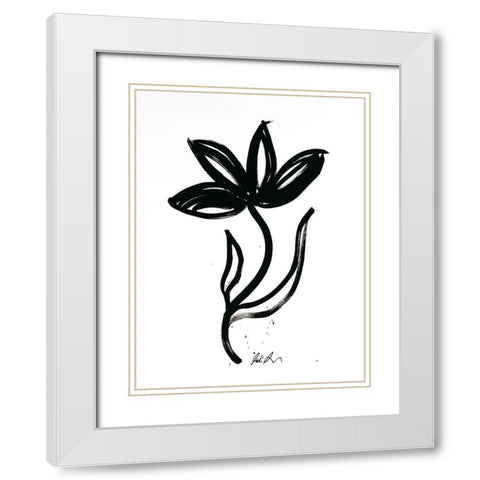 Inked Florals II White Modern Wood Framed Art Print with Double Matting by Augustine, Jodi