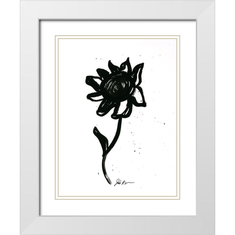 Inked Florals III White Modern Wood Framed Art Print with Double Matting by Augustine, Jodi