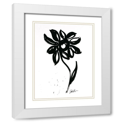 Inked Florals VI White Modern Wood Framed Art Print with Double Matting by Augustine, Jodi