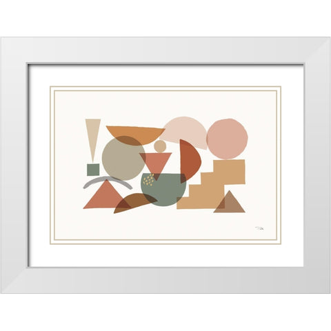 Geo Metrical I White Modern Wood Framed Art Print with Double Matting by Pela