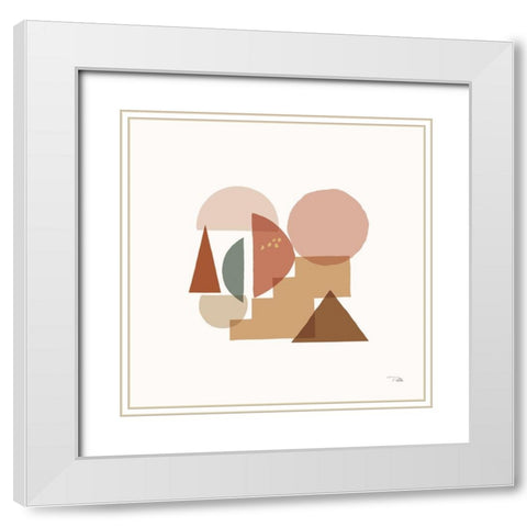 Geo Metrical II White Modern Wood Framed Art Print with Double Matting by Pela