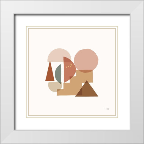 Geo Metrical II White Modern Wood Framed Art Print with Double Matting by Pela