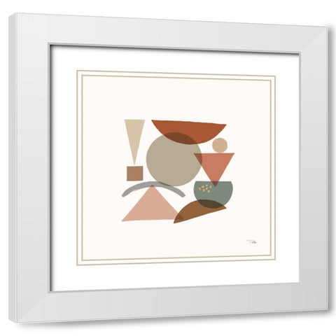 Geo Metrical III White Modern Wood Framed Art Print with Double Matting by Pela