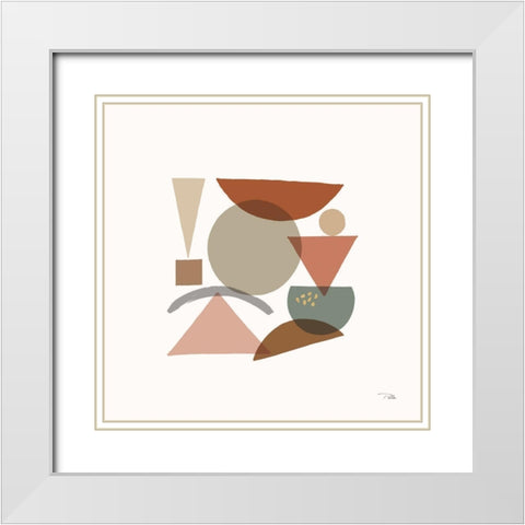 Geo Metrical III White Modern Wood Framed Art Print with Double Matting by Pela
