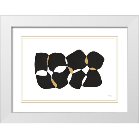 Noir And Blanc I White Modern Wood Framed Art Print with Double Matting by Pela