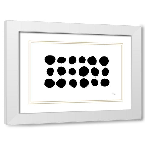 Simple Dots I White Modern Wood Framed Art Print with Double Matting by Pela