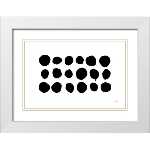 Simple Dots I White Modern Wood Framed Art Print with Double Matting by Pela