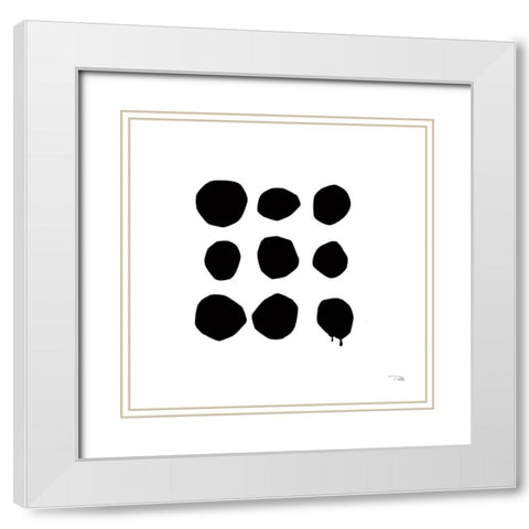 Simple Dots II White Modern Wood Framed Art Print with Double Matting by Pela
