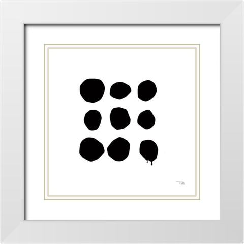 Simple Dots II White Modern Wood Framed Art Print with Double Matting by Pela