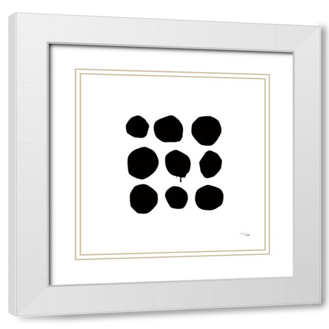 Simple Dots III White Modern Wood Framed Art Print with Double Matting by Pela