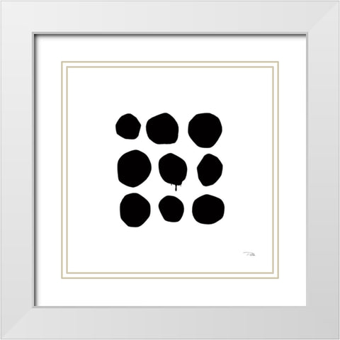 Simple Dots III White Modern Wood Framed Art Print with Double Matting by Pela