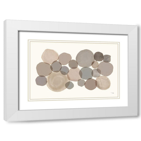 Stone Echoes neutral I White Modern Wood Framed Art Print with Double Matting by Pela