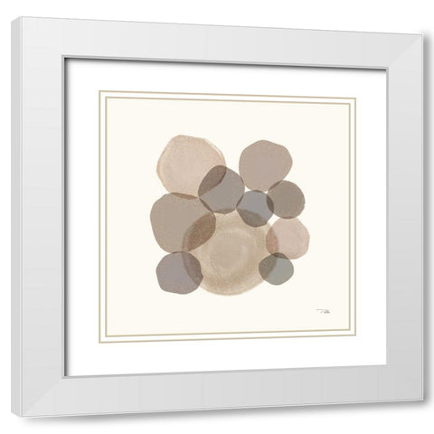 Stone Echoes neutral II White Modern Wood Framed Art Print with Double Matting by Pela