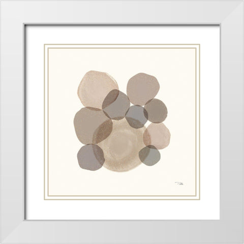 Stone Echoes neutral II White Modern Wood Framed Art Print with Double Matting by Pela