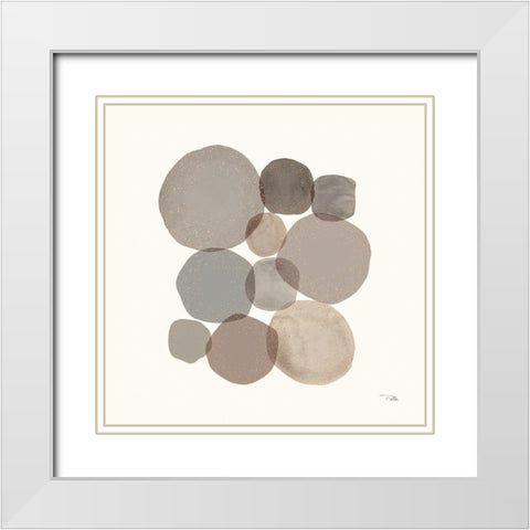 Stone Echoes neutral III White Modern Wood Framed Art Print with Double Matting by Pela